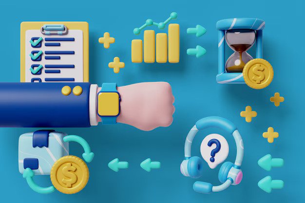 3d background with product management 3