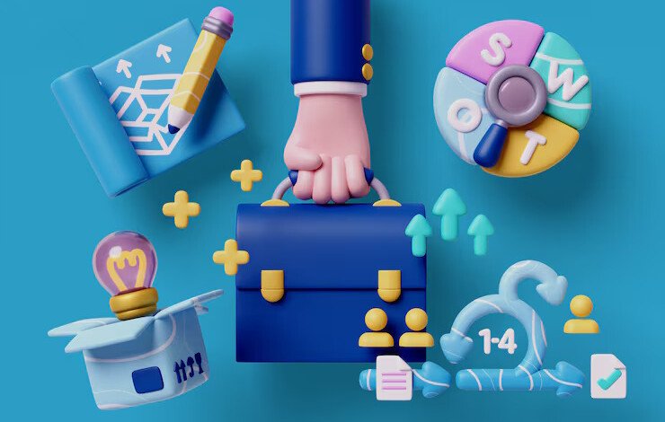 3d background with product management