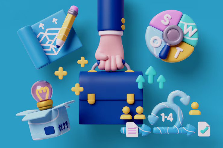 3d background with product management